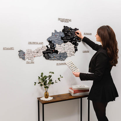 3D дерев'яна карта Австрії - Nordik 