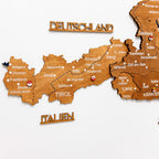 3D Wooden Map of Austria - Oak
