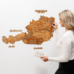 3D Wooden Map of Austria - Oak