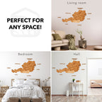 3D Wooden Map of Austria - Oak