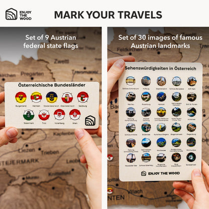 3D дерев'яна карта Австрії - Terra 