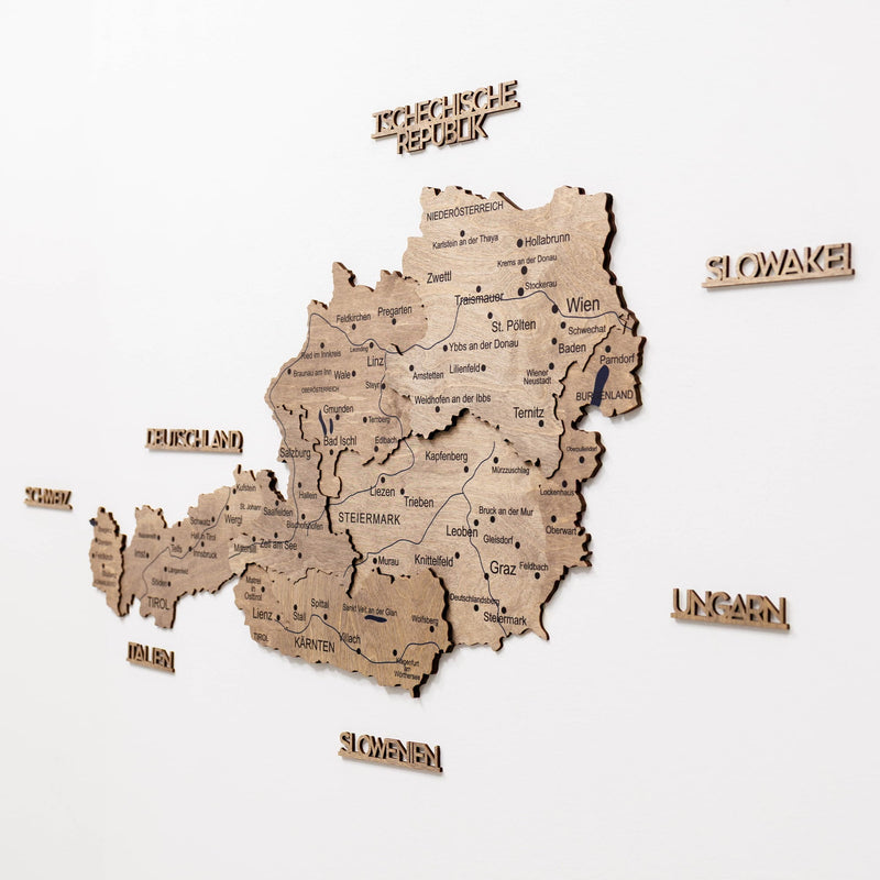 3D Wooden Map of Austria - Terra