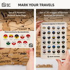 3D Wooden Map of Austria - Gold