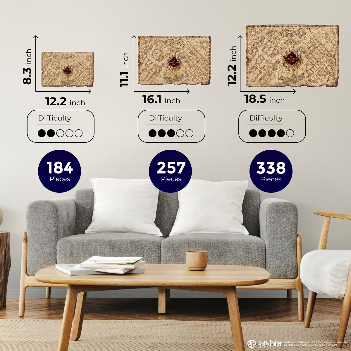 Wooden jigsaw puzzle Harry Potter™ Marauder’s Map