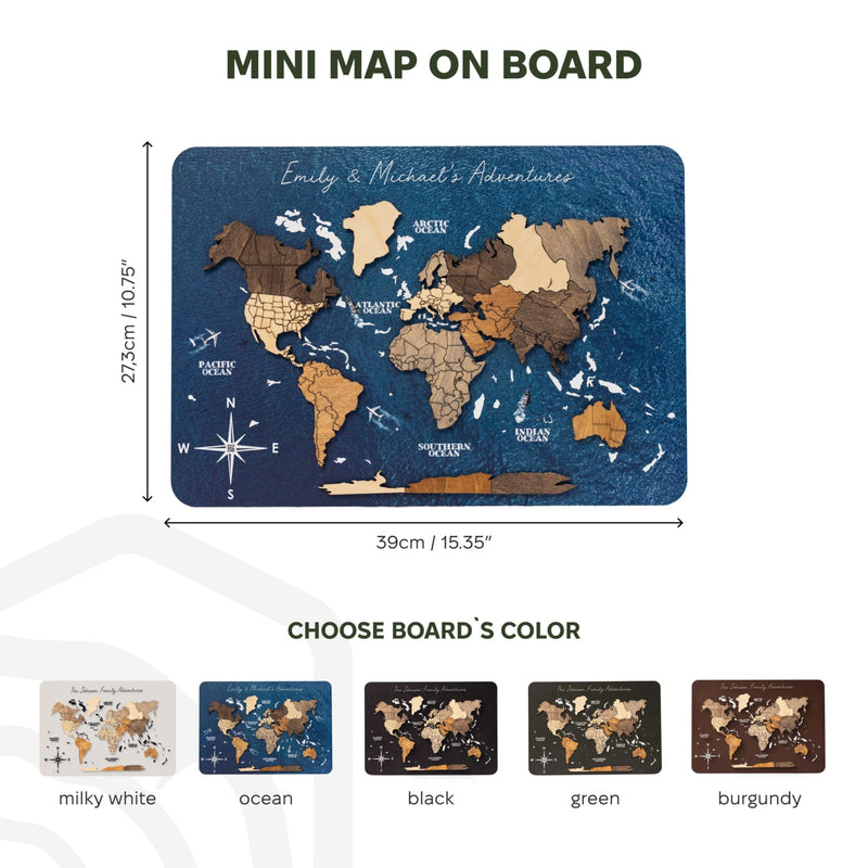 Mini World Map - Multicolor (B2B)