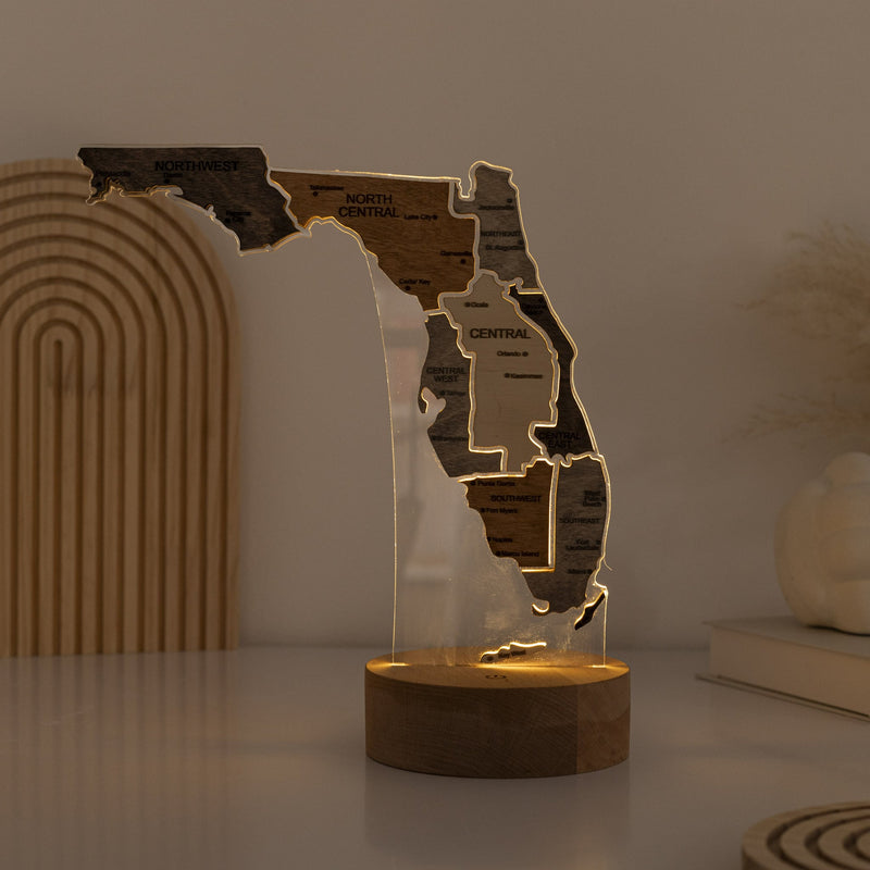 Night Light - Map of Florida State