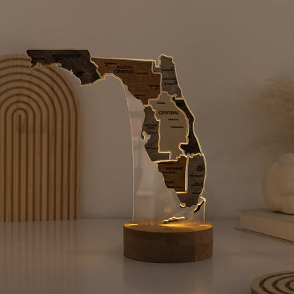 Night Light - Map of Florida State