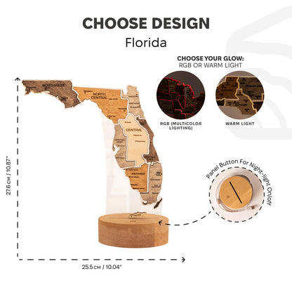 Night Light - Map of Florida State