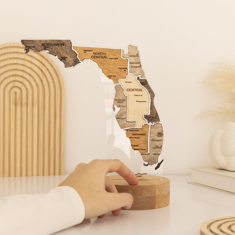 Night Light - Map of Florida State