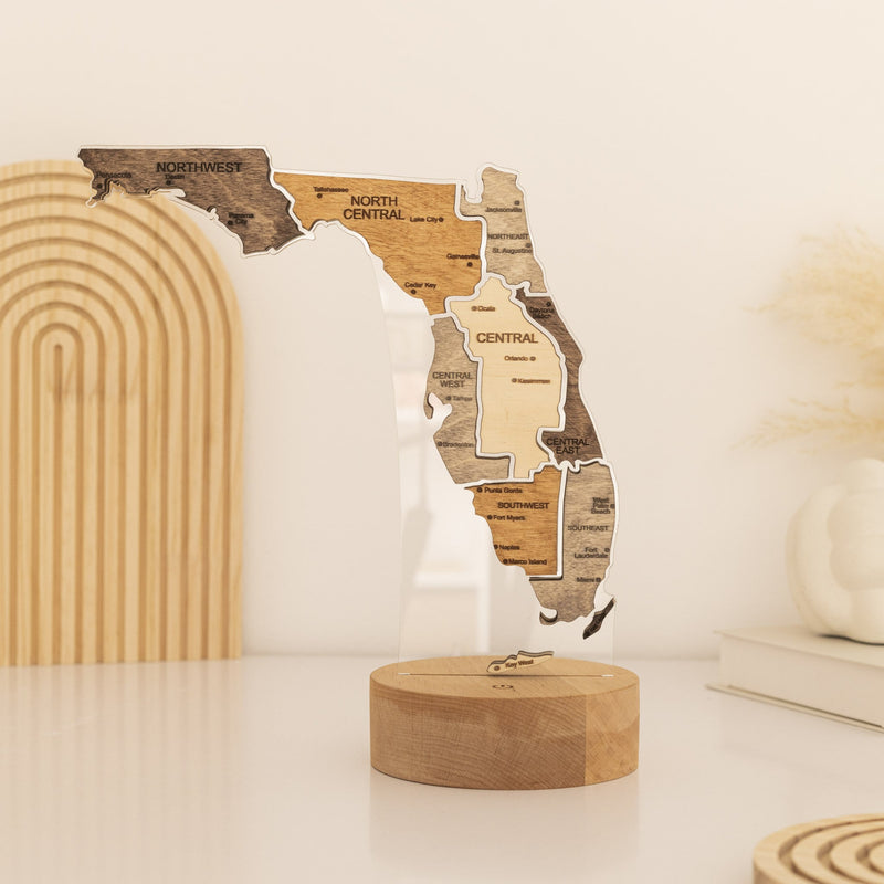 Night Light - Map of Florida State