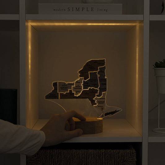 Night Light - Map of New York State