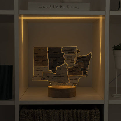Night Light - Map of Washington State