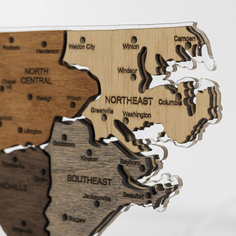 Night Light - Map of North Carolina State