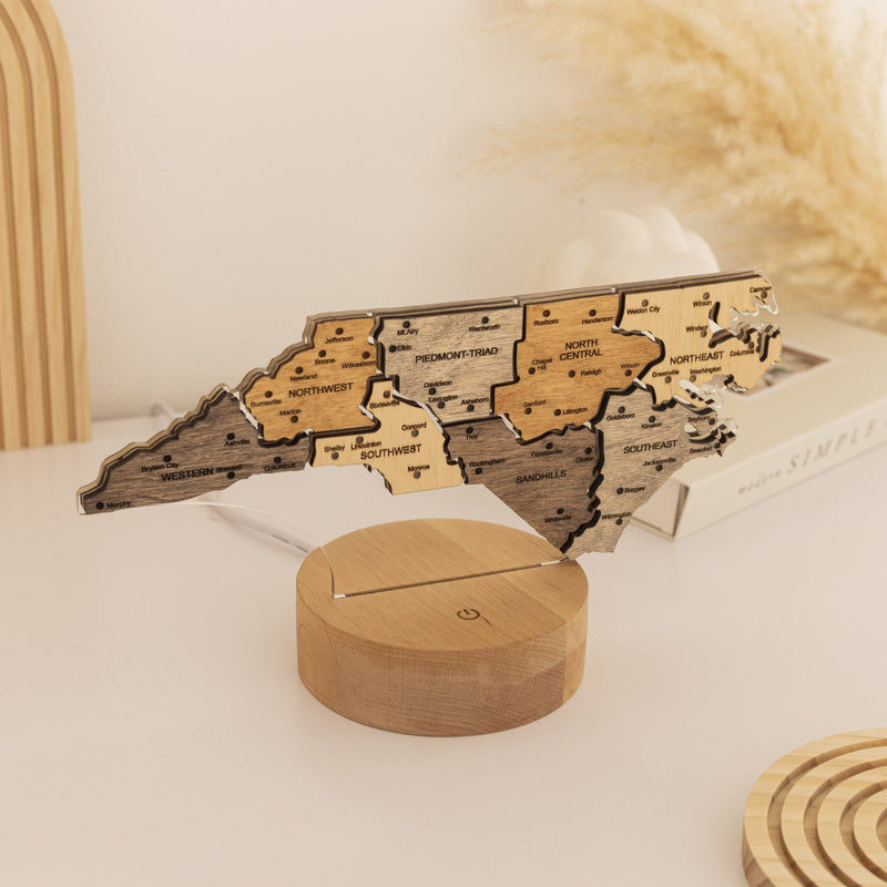 Night Light - Map of North Carolina State