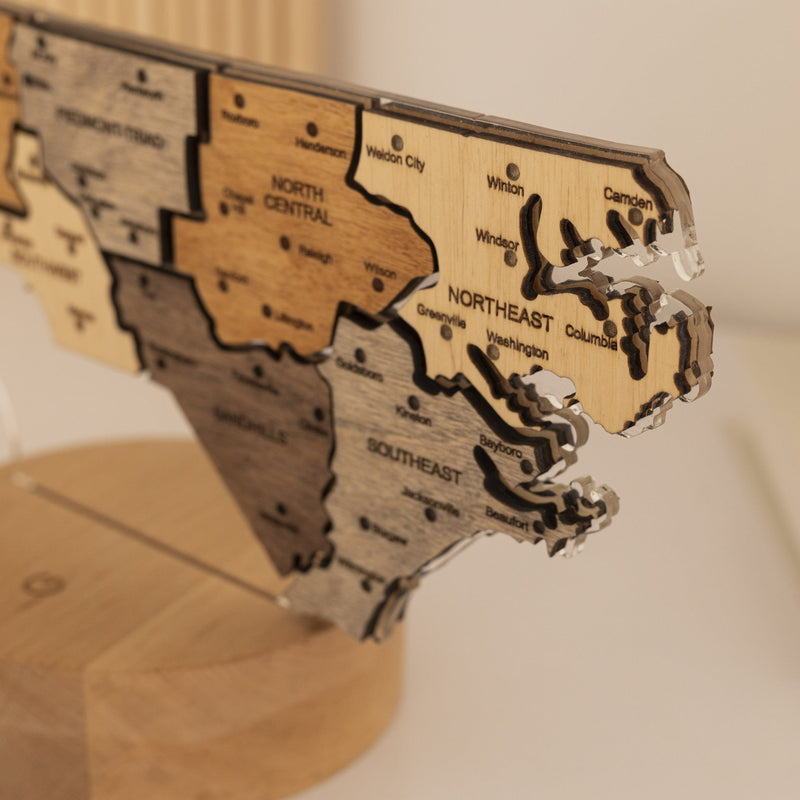 Night Light - Map of North Carolina State