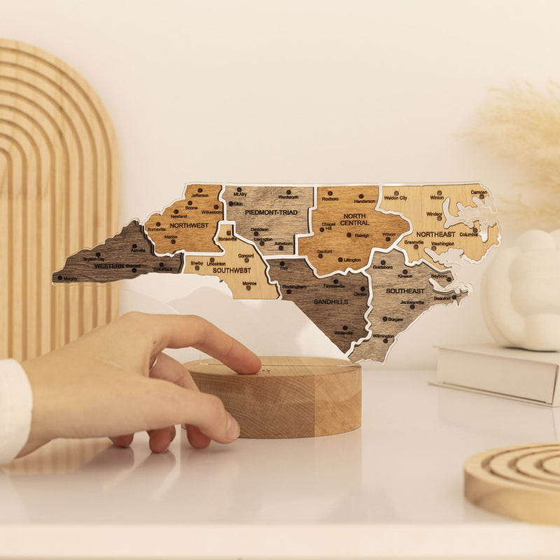 Night Light - Map of North Carolina State