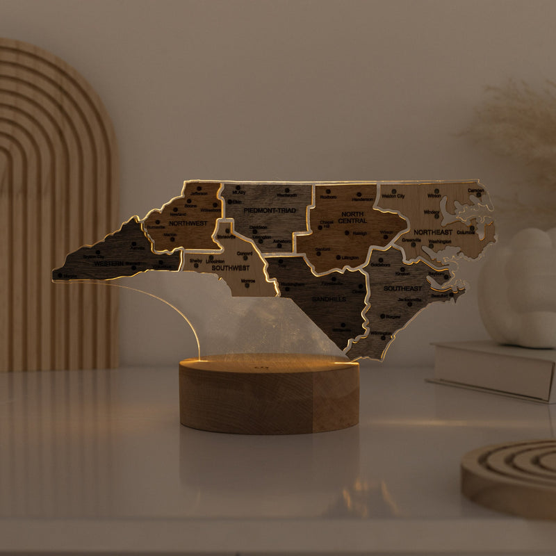 Нічник - Карта штату Північна Кароліна