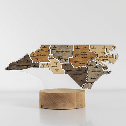 Night Light - Map of North Carolina State