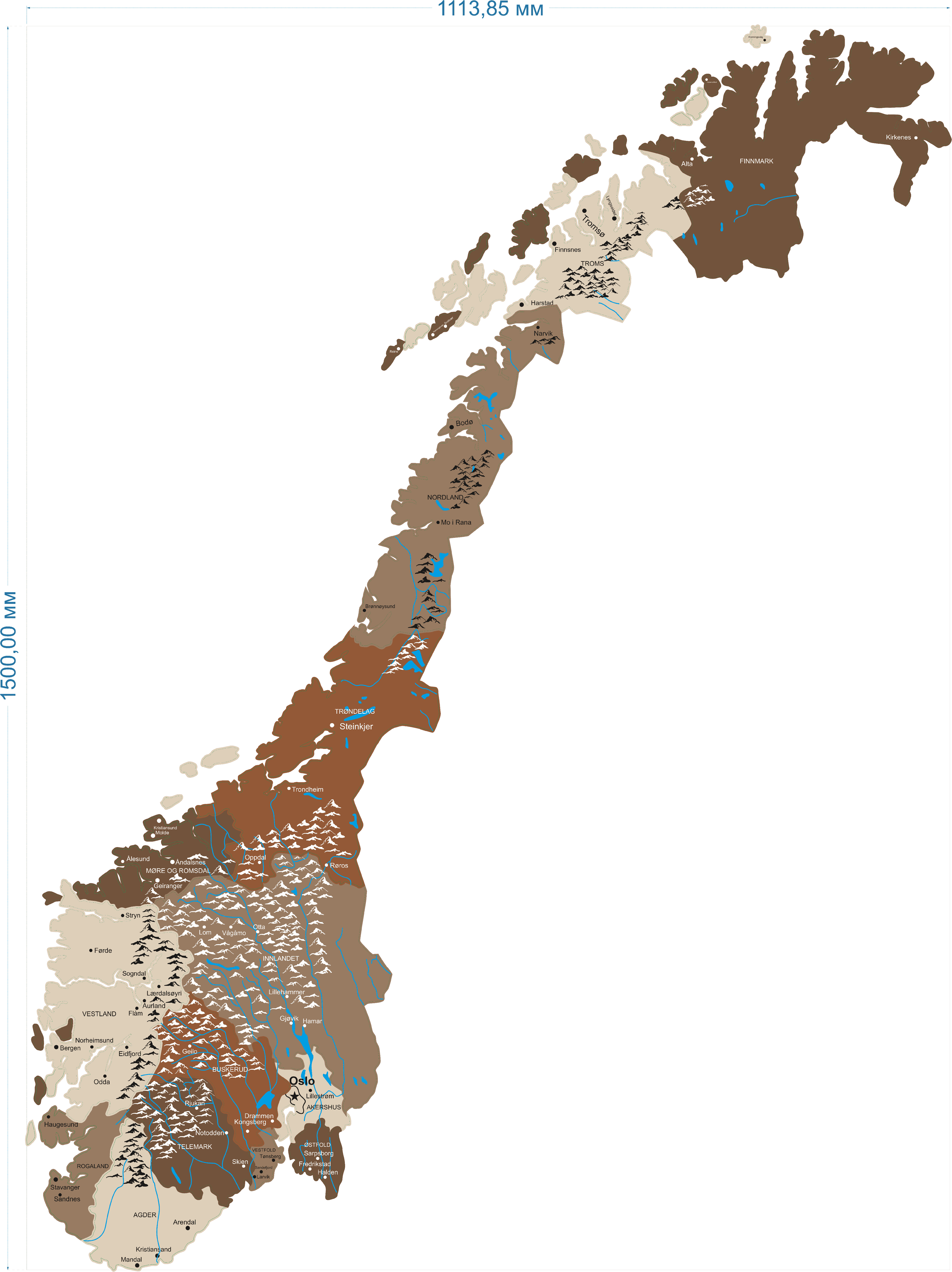 3D Wooden Map of Norway (B2B)
