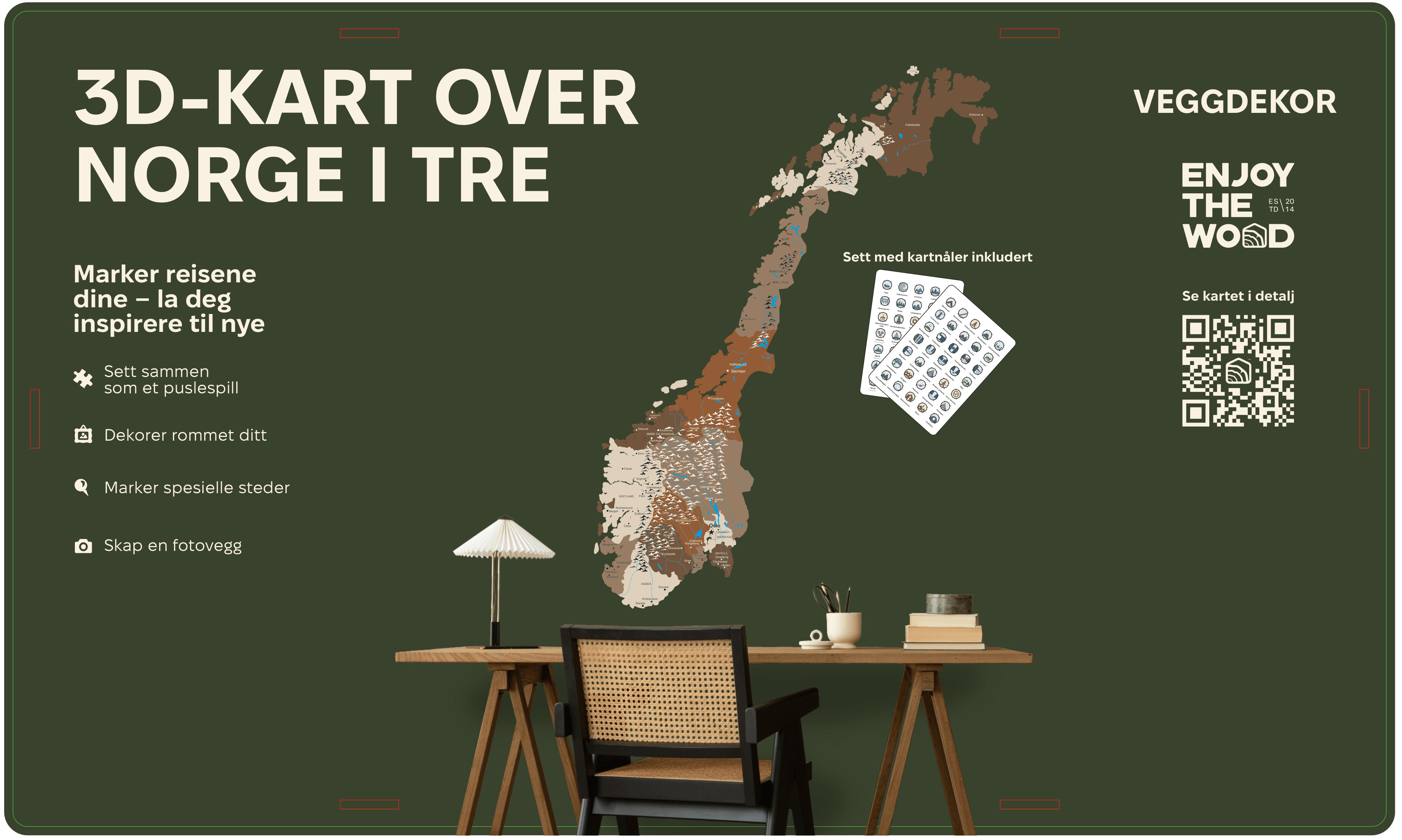 3D Wooden Map of Norway (B2B)