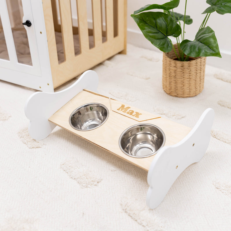 Pet Bowl Stand - Bone-Shaped