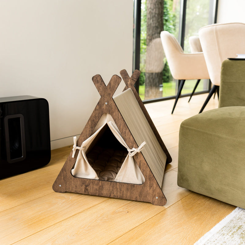 Pet Teepee - Dark Walnut