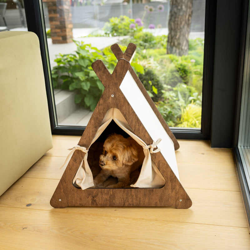 Pet Teepee - Dark Walnut
