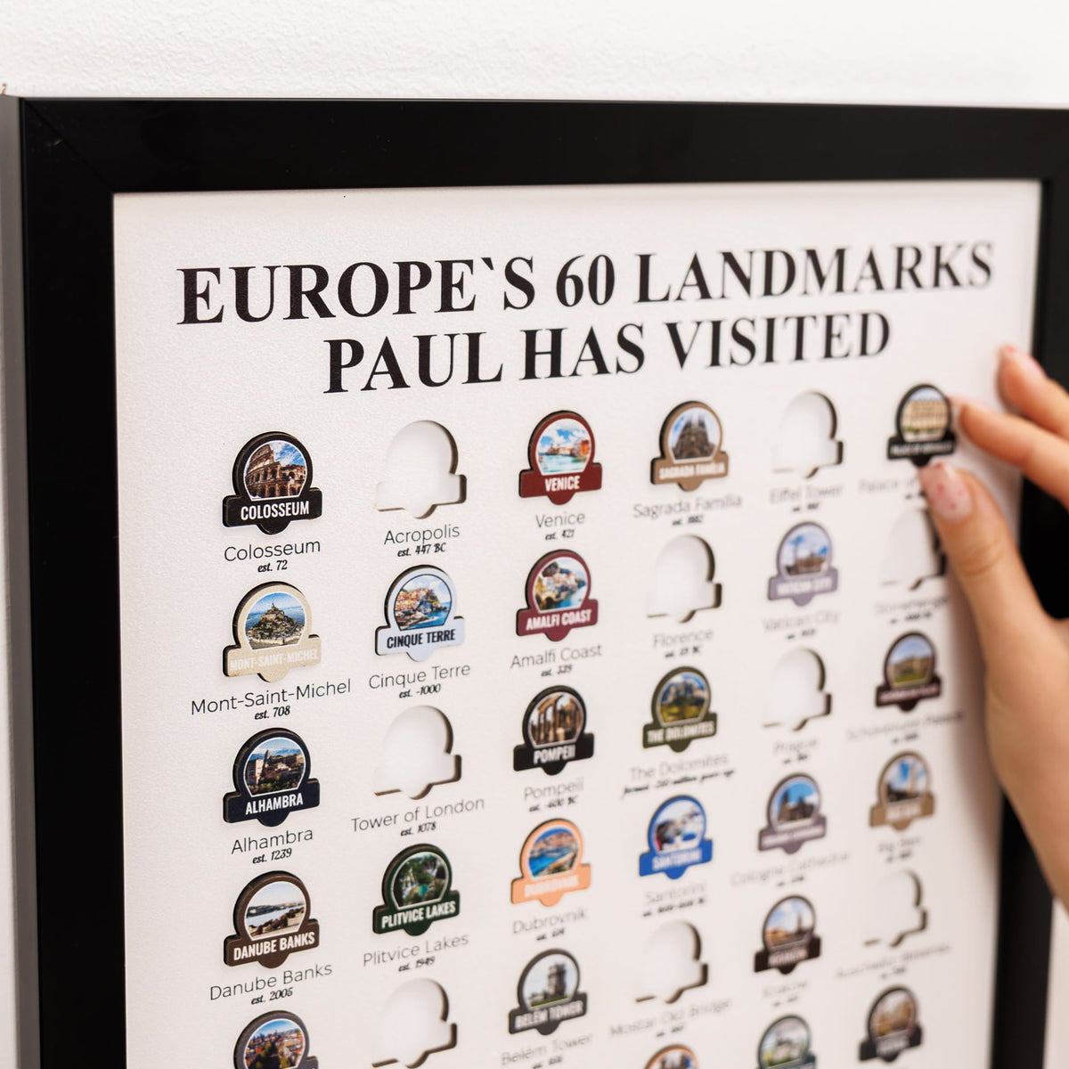 The Poster Travel Tracker Historic Landmarks Europe