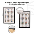 framed poster travel tracker design