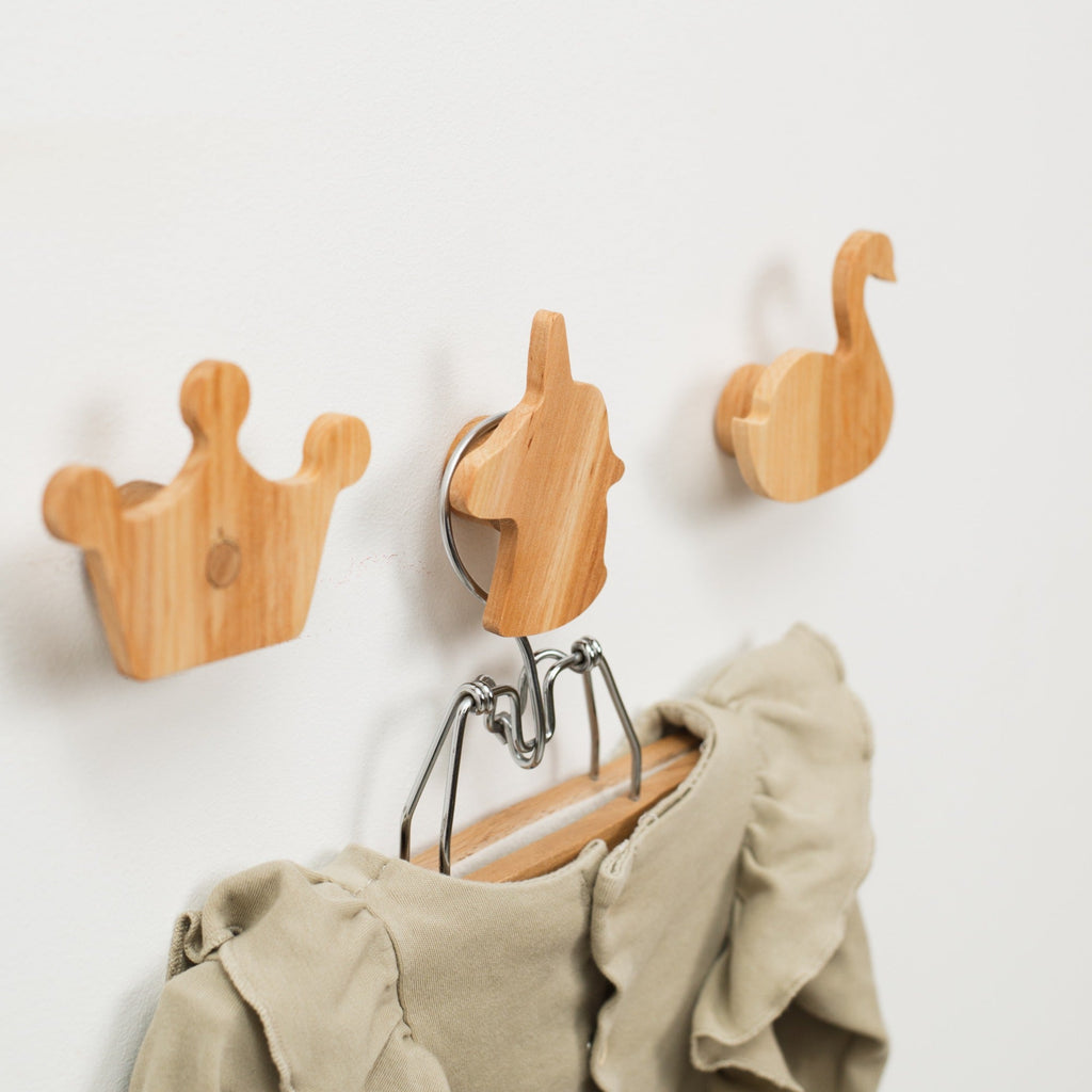 wooden button wall hooks
