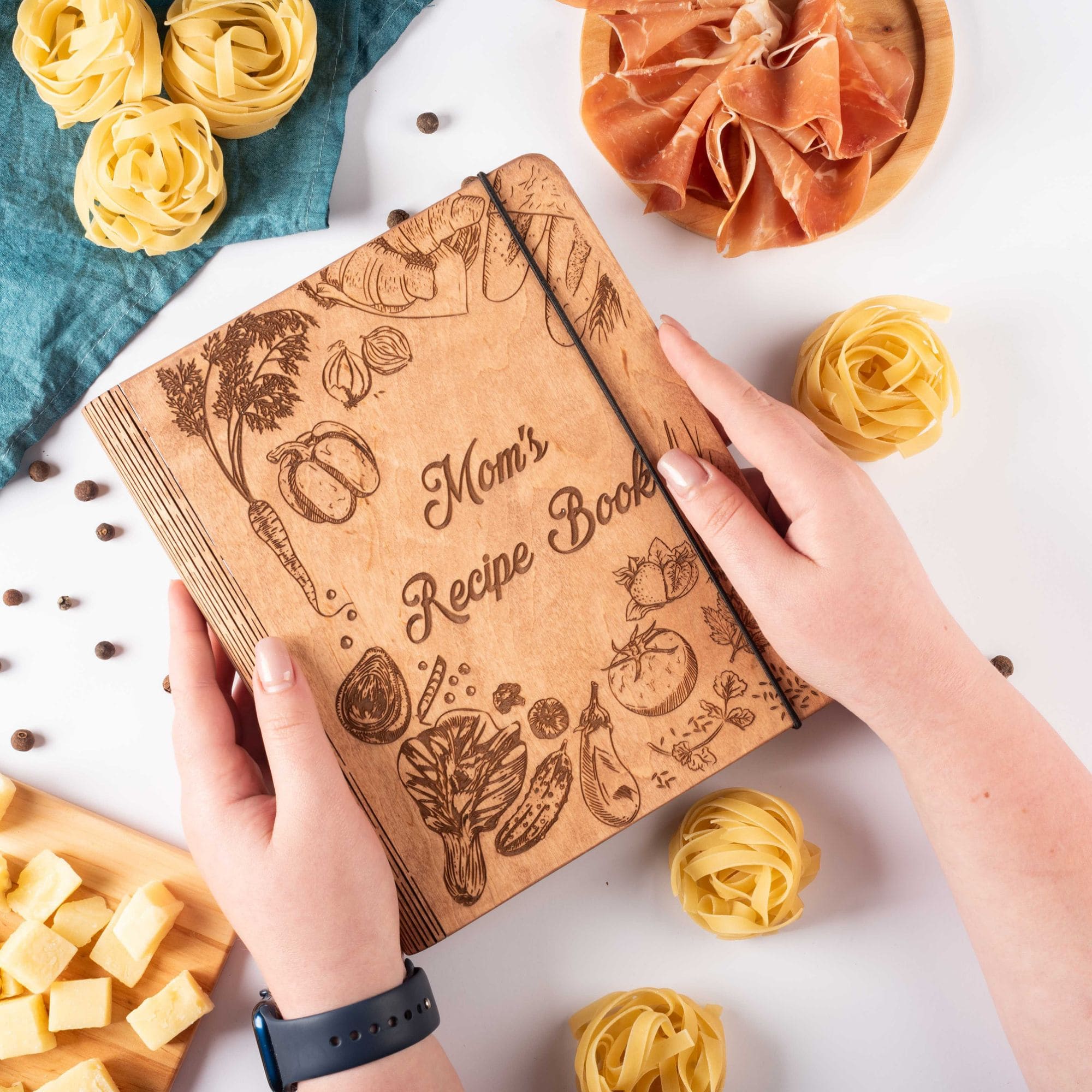 Wooden Recipe Book Vegetables by EnjoyTheWood