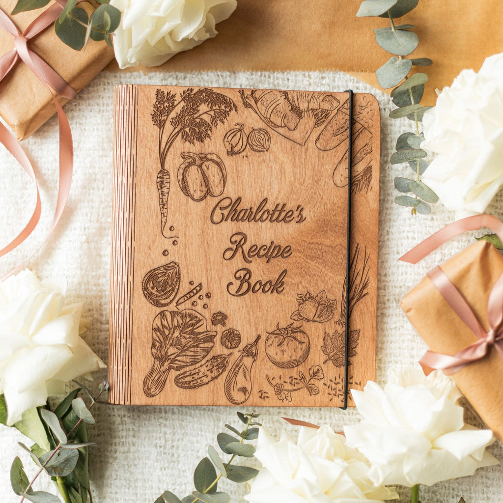 Wooden Recipe Book Vegetables by EnjoyTheWood