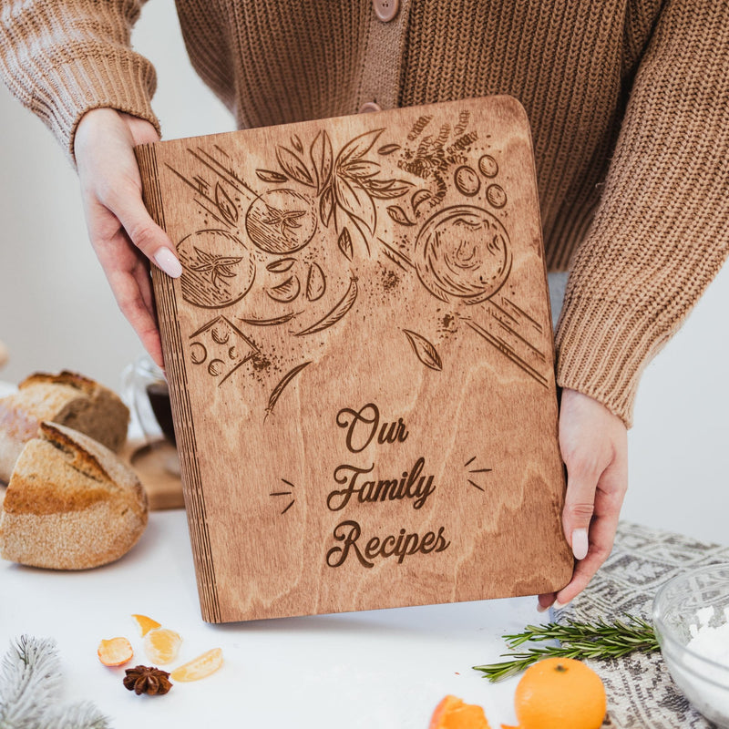 Wooden Recipe Book – Tomatoes Theme
