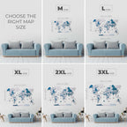 3D LED / LUMINOUS Wooden World Map 3.0 Aqua