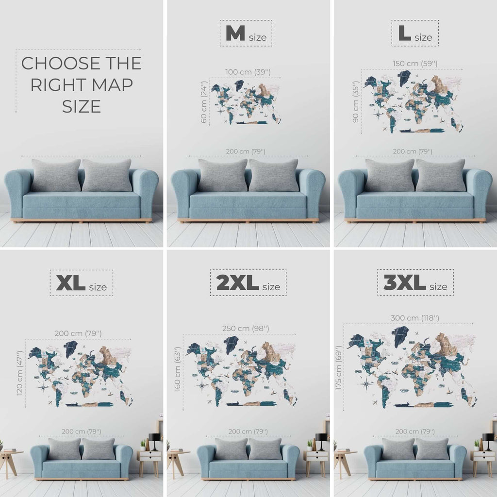 3D LED / LUMINOUS Wooden World Map 3.0 Mystery