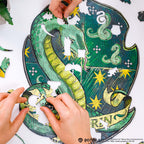 wooden puzzle crest