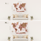 3D Solid Wooden World Map - Walnut