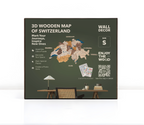 3D дерев'яна карта Європи різнокольорова 