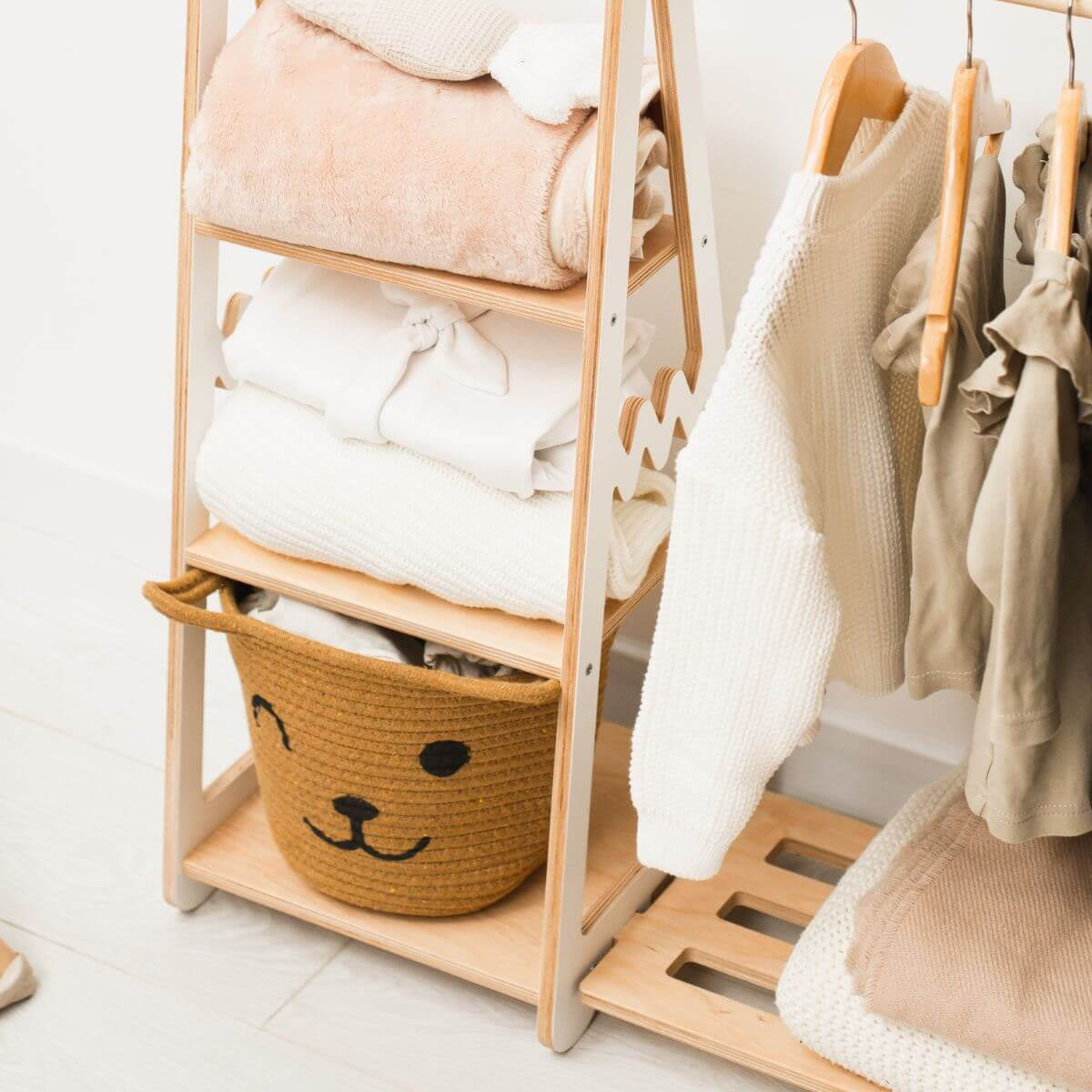 clothing wooden rack