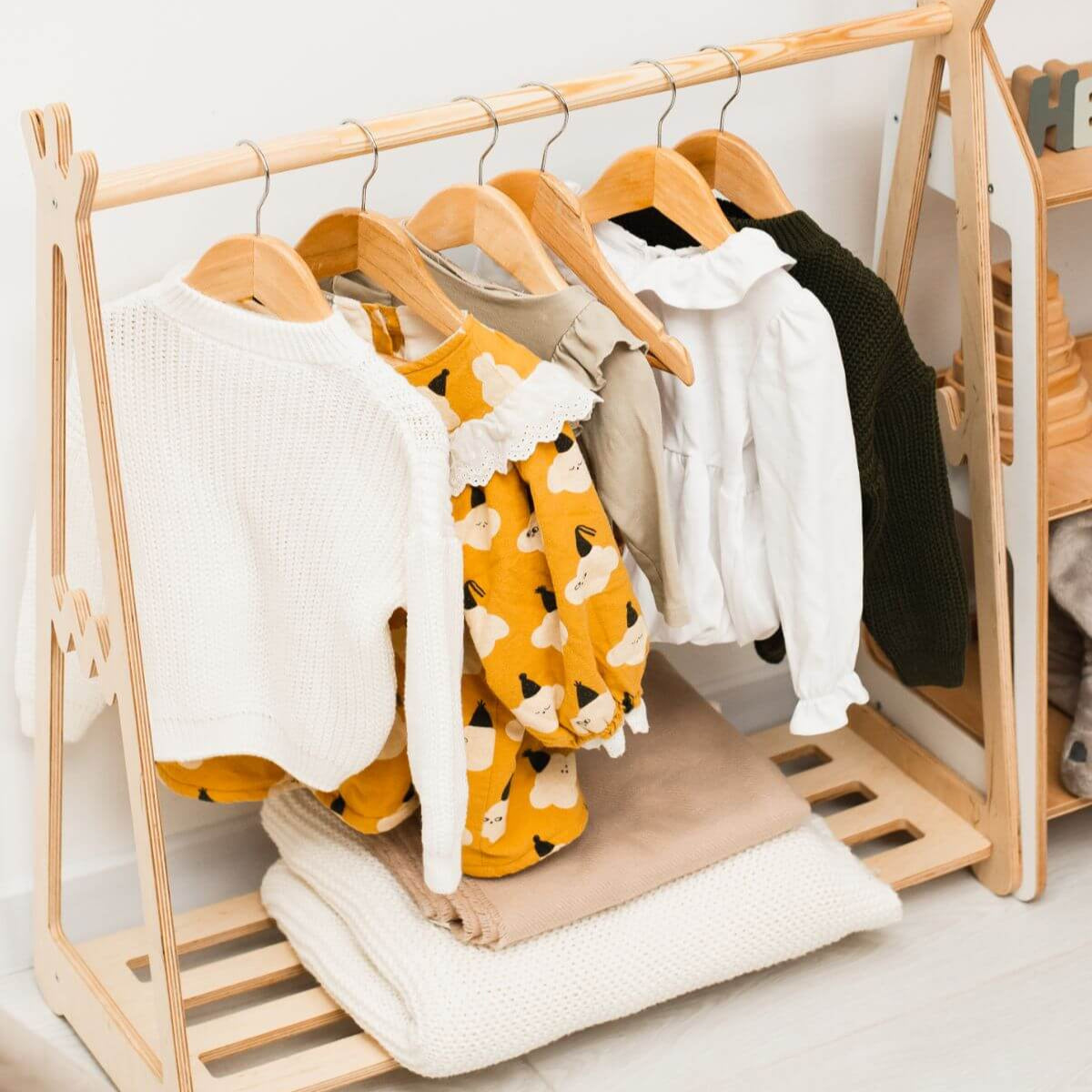 wood clothing rack