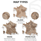 3D Wooden Map of France - Terra