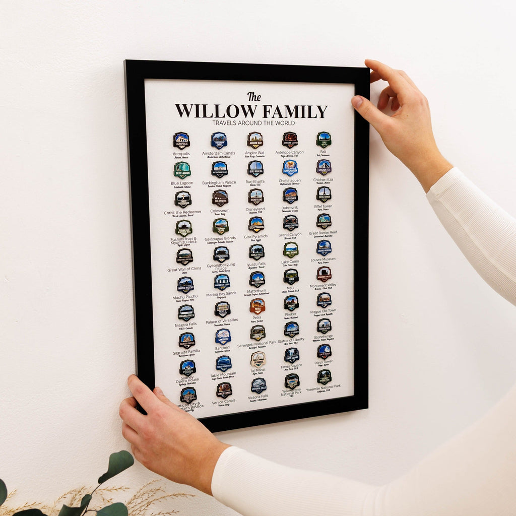 Poster Travel Tracker World Landmarks by Enjoy The Wood
