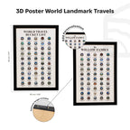 Poster Travel Tracker World Landmarks by Enjoy The Wood