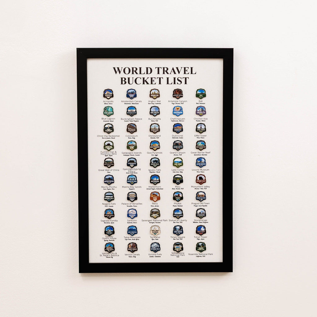Poster Travel Tracker World Landmarks by Enjoy The Wood