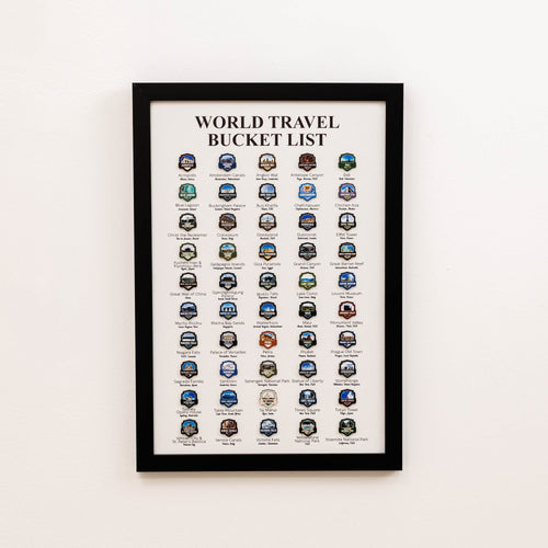 Poster Travel Tracker World Landmarks by Enjoy The Wood