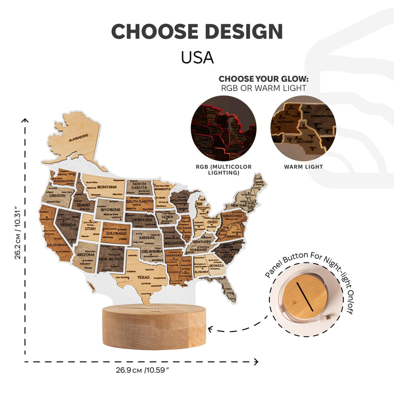 Night Light - Map of USA