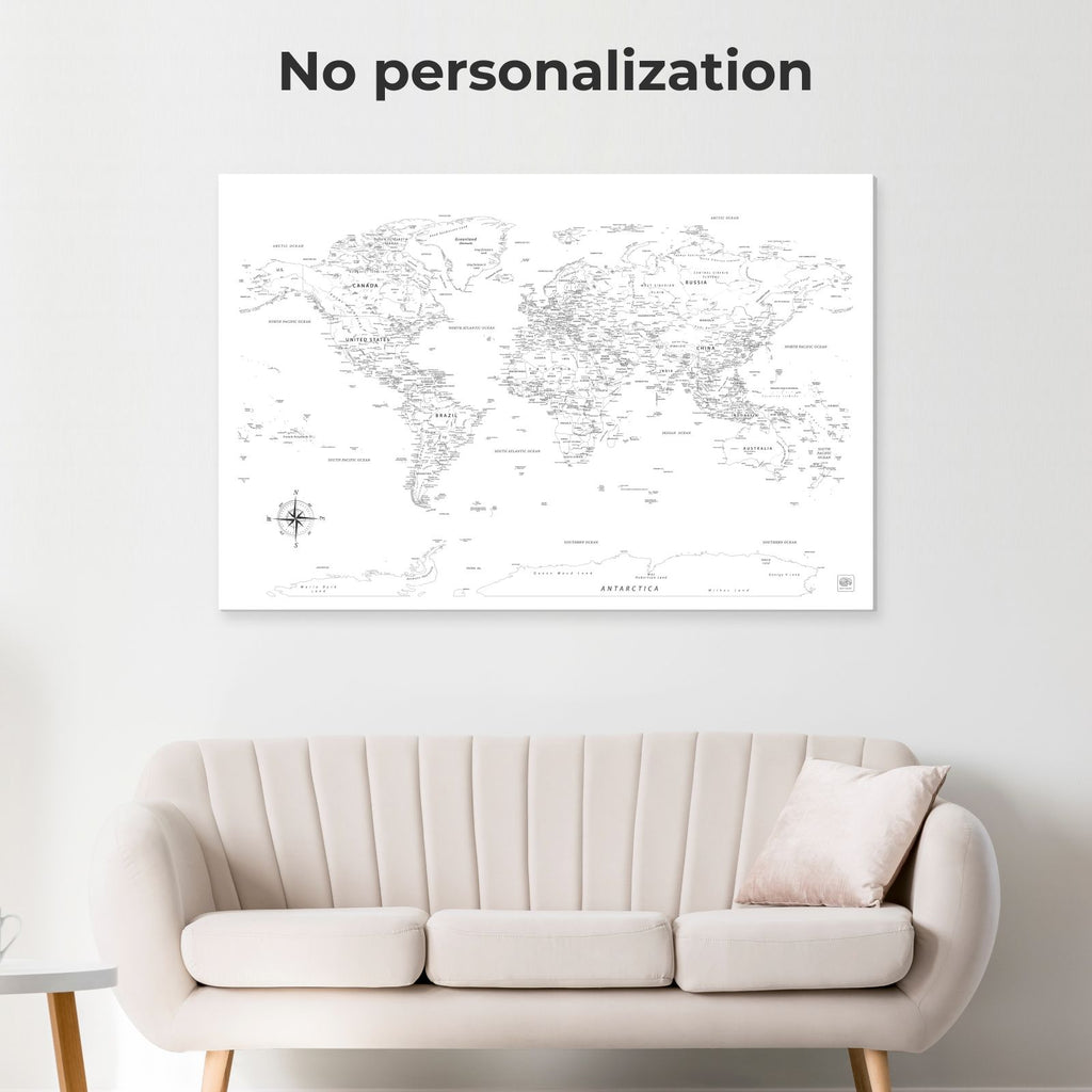 Карта світу на полотні - антикварна