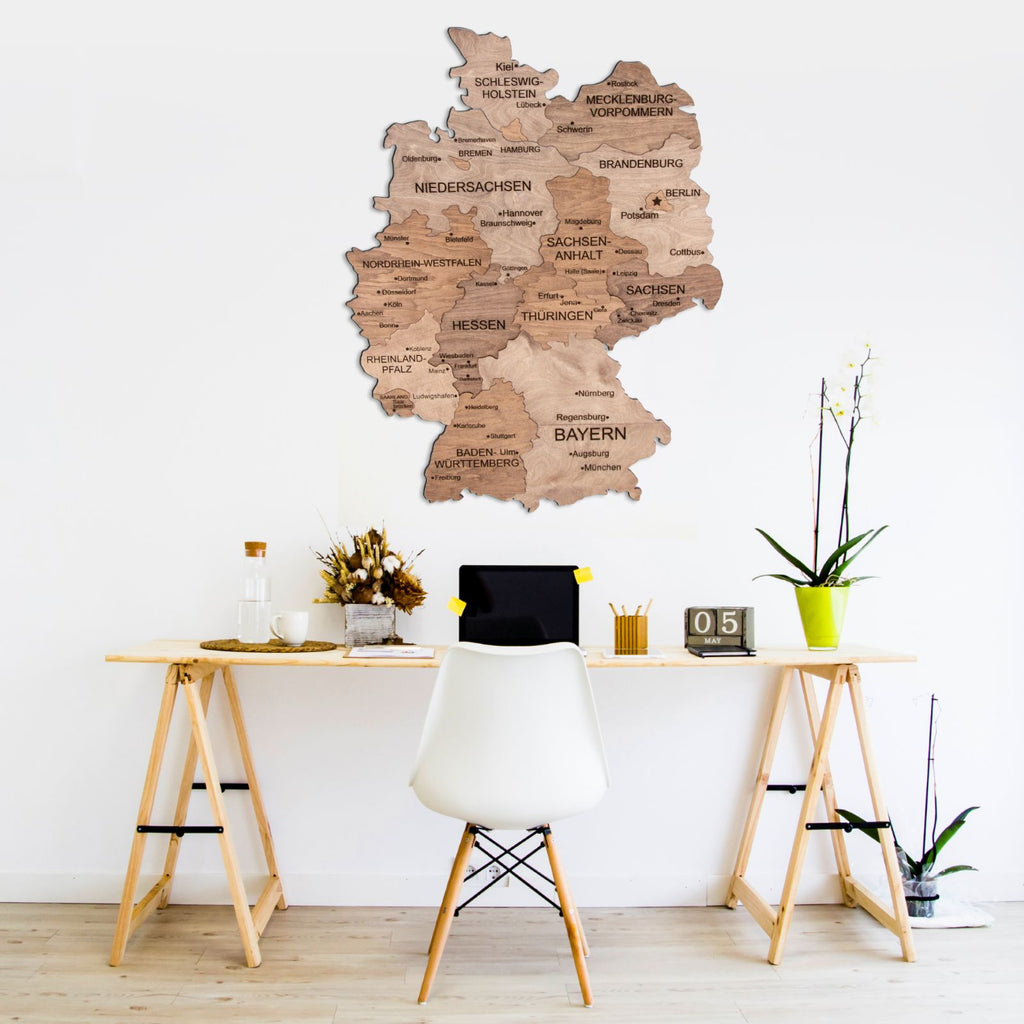 Wooden 3d Germany Map