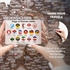 3D Germany Wooden Map Dark Walnut