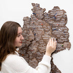 3D Germany Wooden Map Dark Walnut